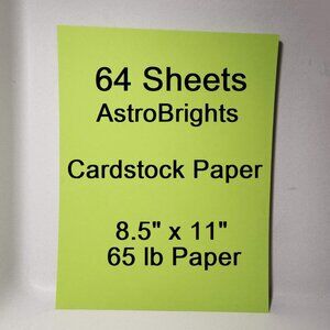 64 Pages Sheets Green Cardstock Paper AstroBrights Invitation Cards Scrapbooks F